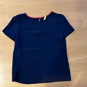 J. Crew Navy Blouse puff sleeve blouse. Size 4